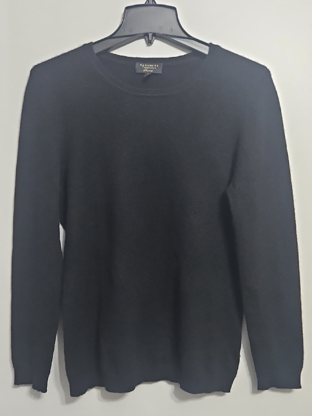 Luxury Cashmere Charter Club Crewneck Sweater - Black - Womens Size Medium